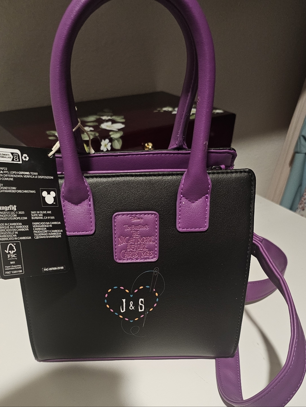 NWT! Disney's Loungefly TNBC Jack & Sally Mini-Satchel - Picture 7 of 10